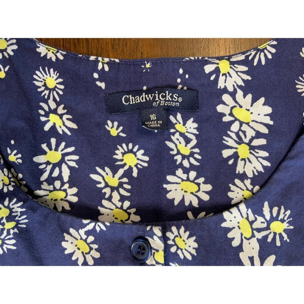Chadwick Cottage Core Prairie Peasant Ms. Frizzle Dress Women 16 Floral Button - Picture 2 of 9